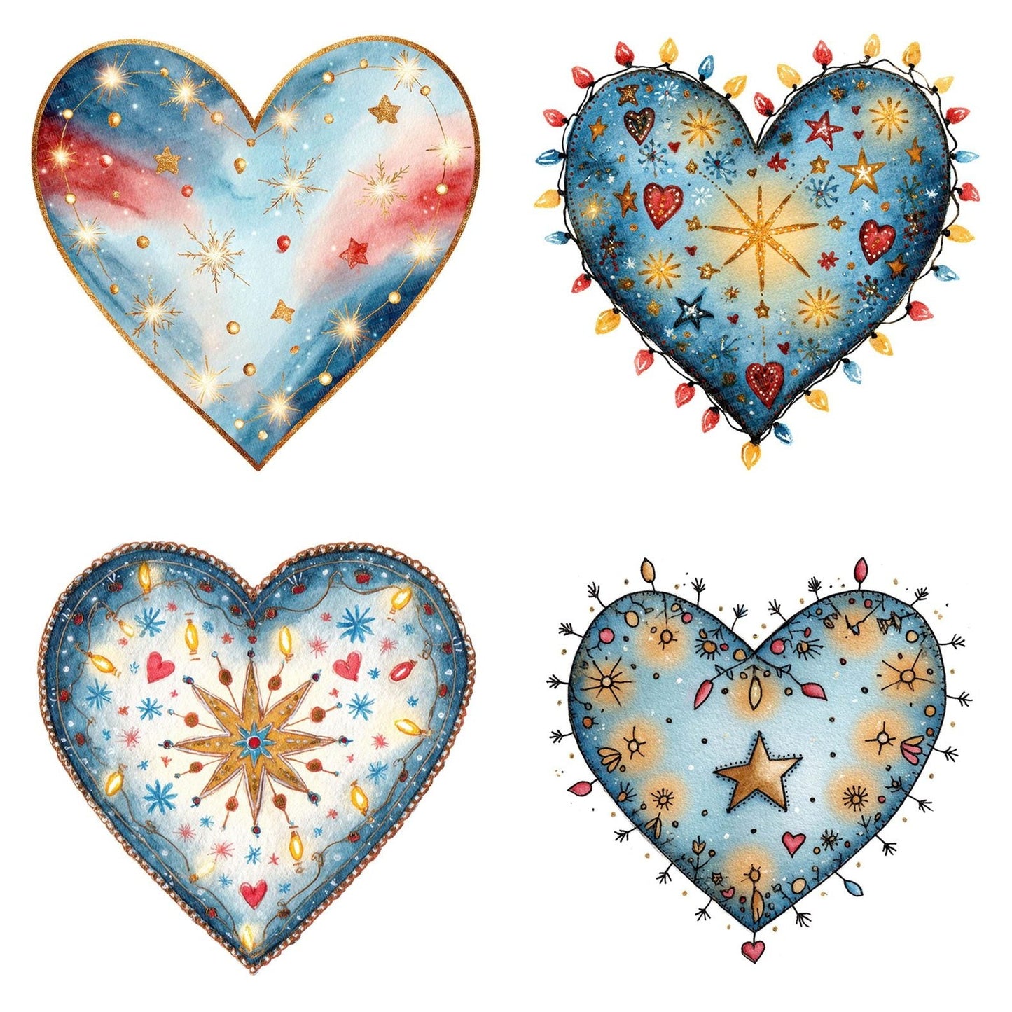 Festive Lights Christmas Heart Clipart Set (DDD005323)