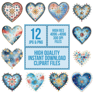 Festive Lights Christmas Heart Clipart Set (DDD005323)