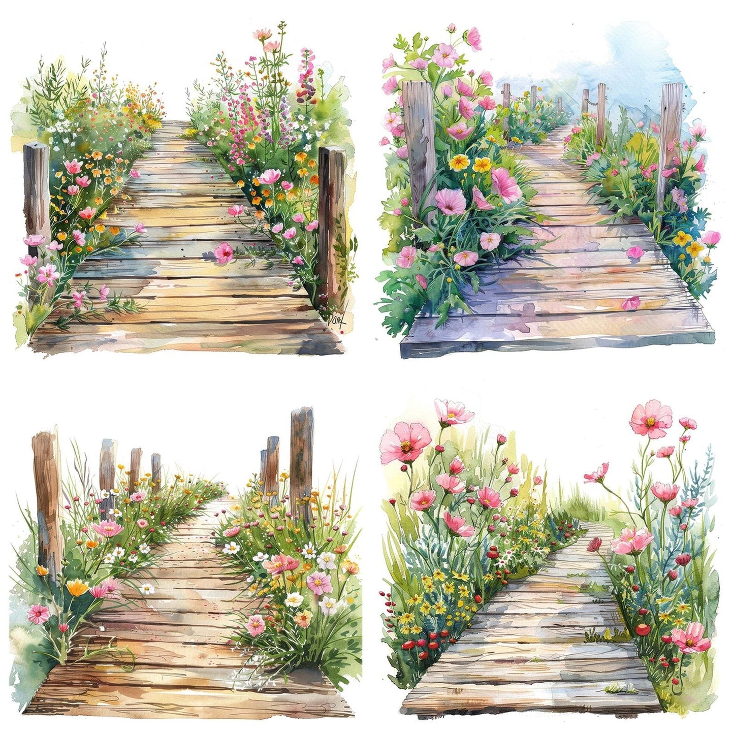 Floral Broadwalk Clipart Set (DDD005383)
