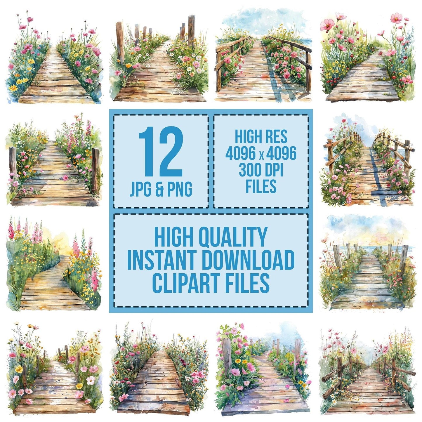 Floral Broadwalk Clipart Set (DDD005383)