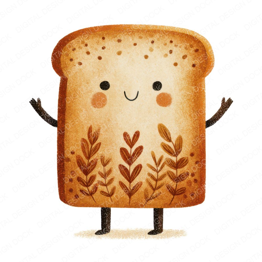 Folk Art Bread Character Clipart Set (DDD008452)