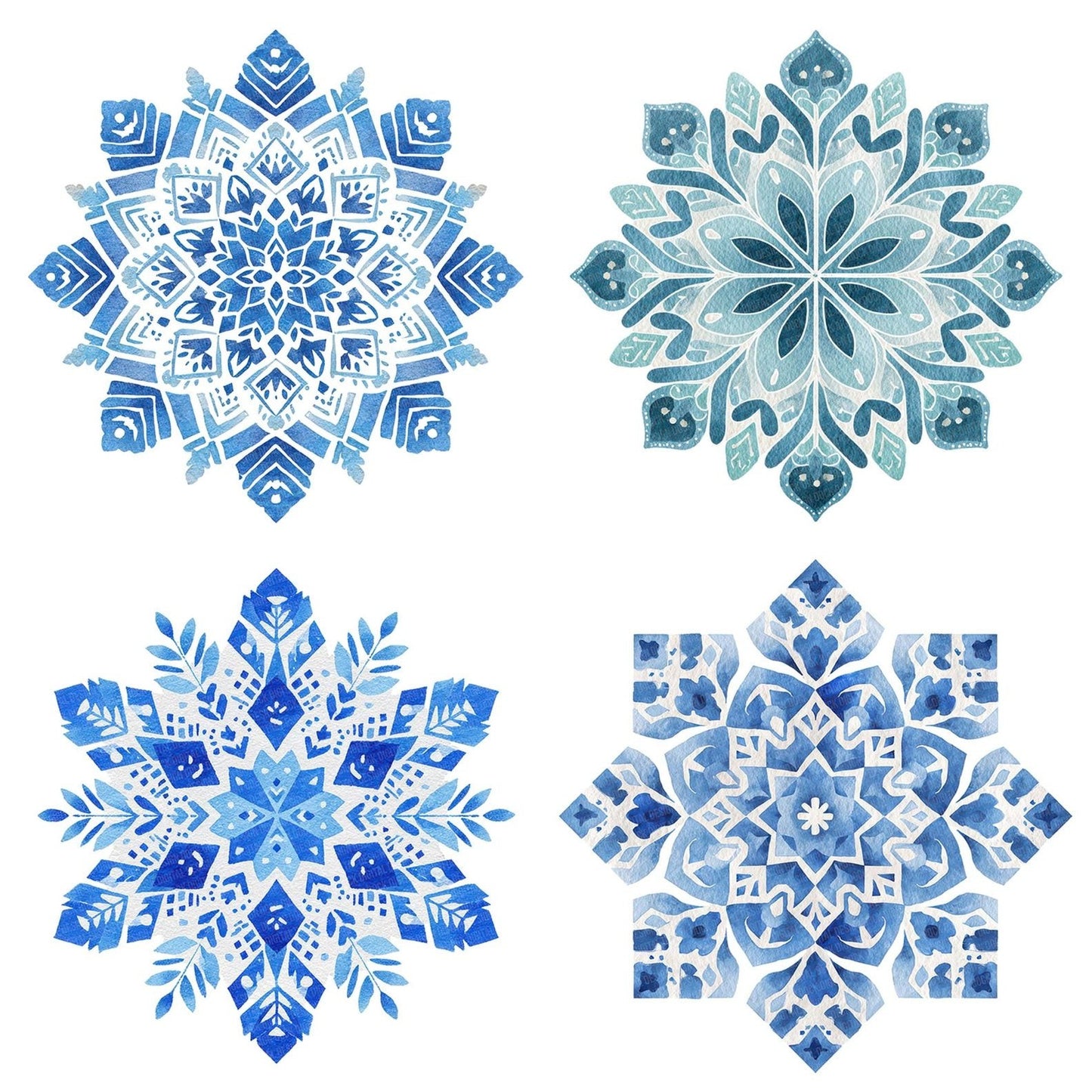 Folk Art Christmas Snowflake Clipart Set (DDD005473)