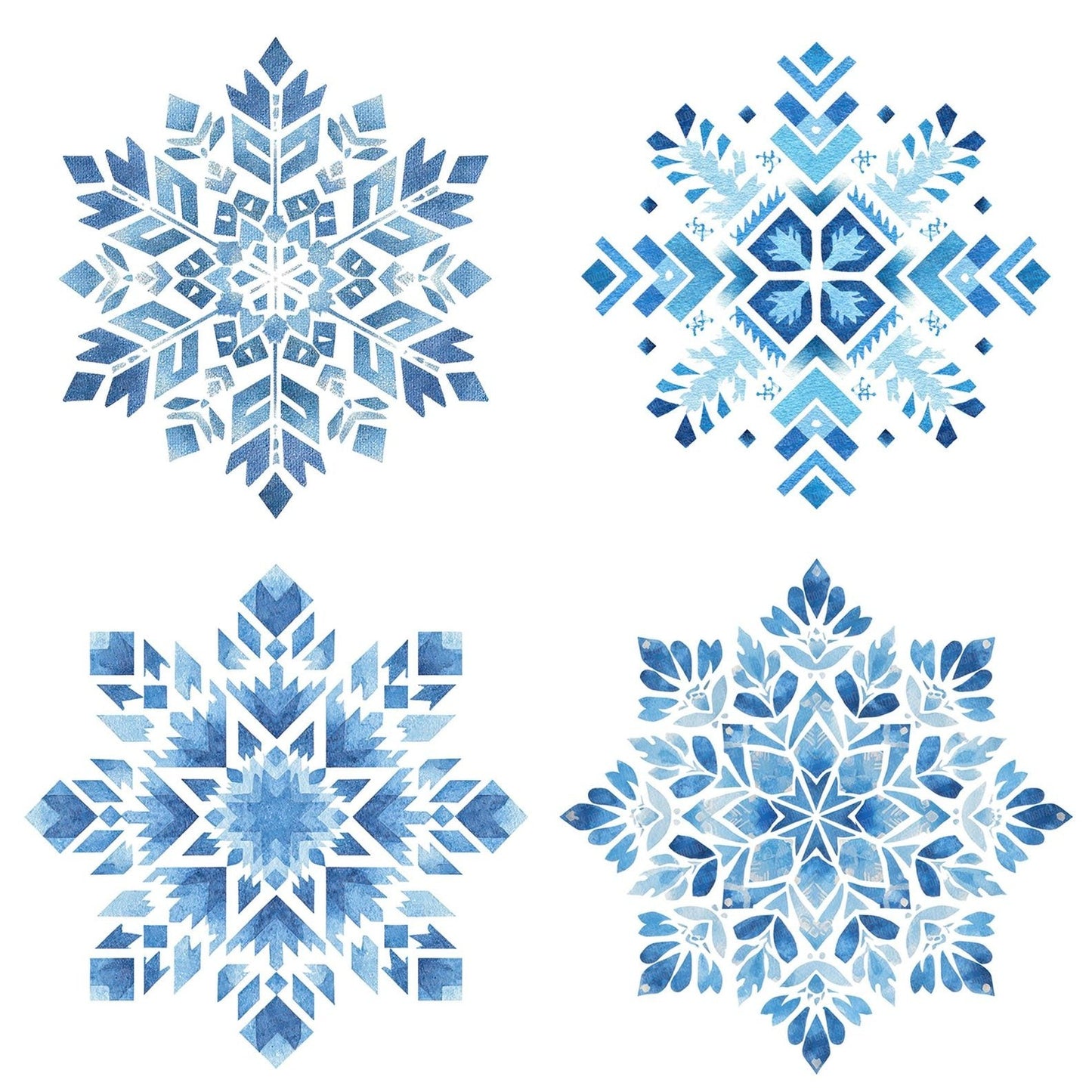 Folk Art Christmas Snowflake Clipart Set (DDD005473)
