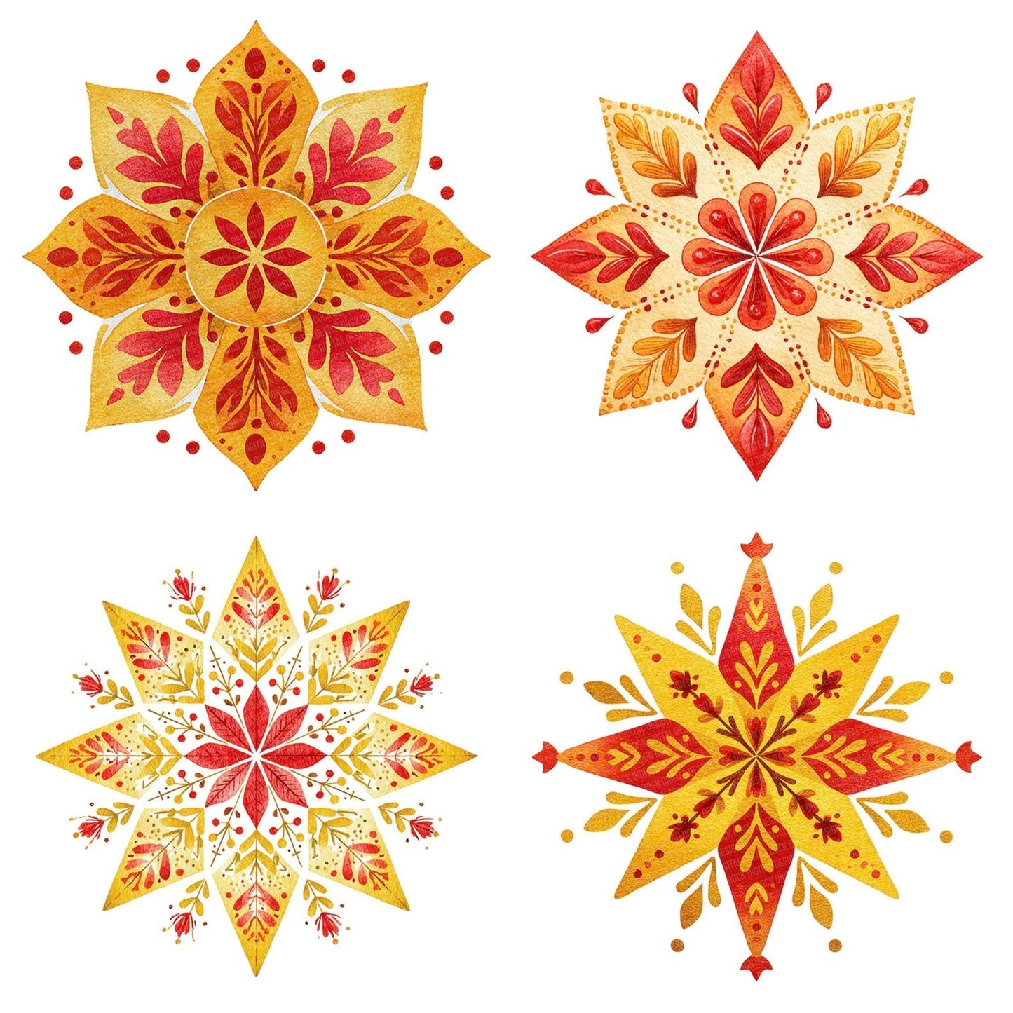 Folk Art Christmas Star Clipart Set (DDD005474)