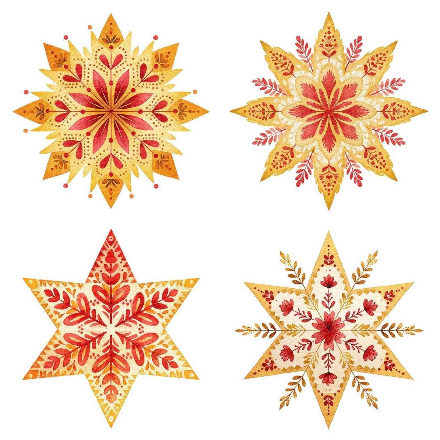 Folk Art Christmas Star Clipart Set (DDD005474)