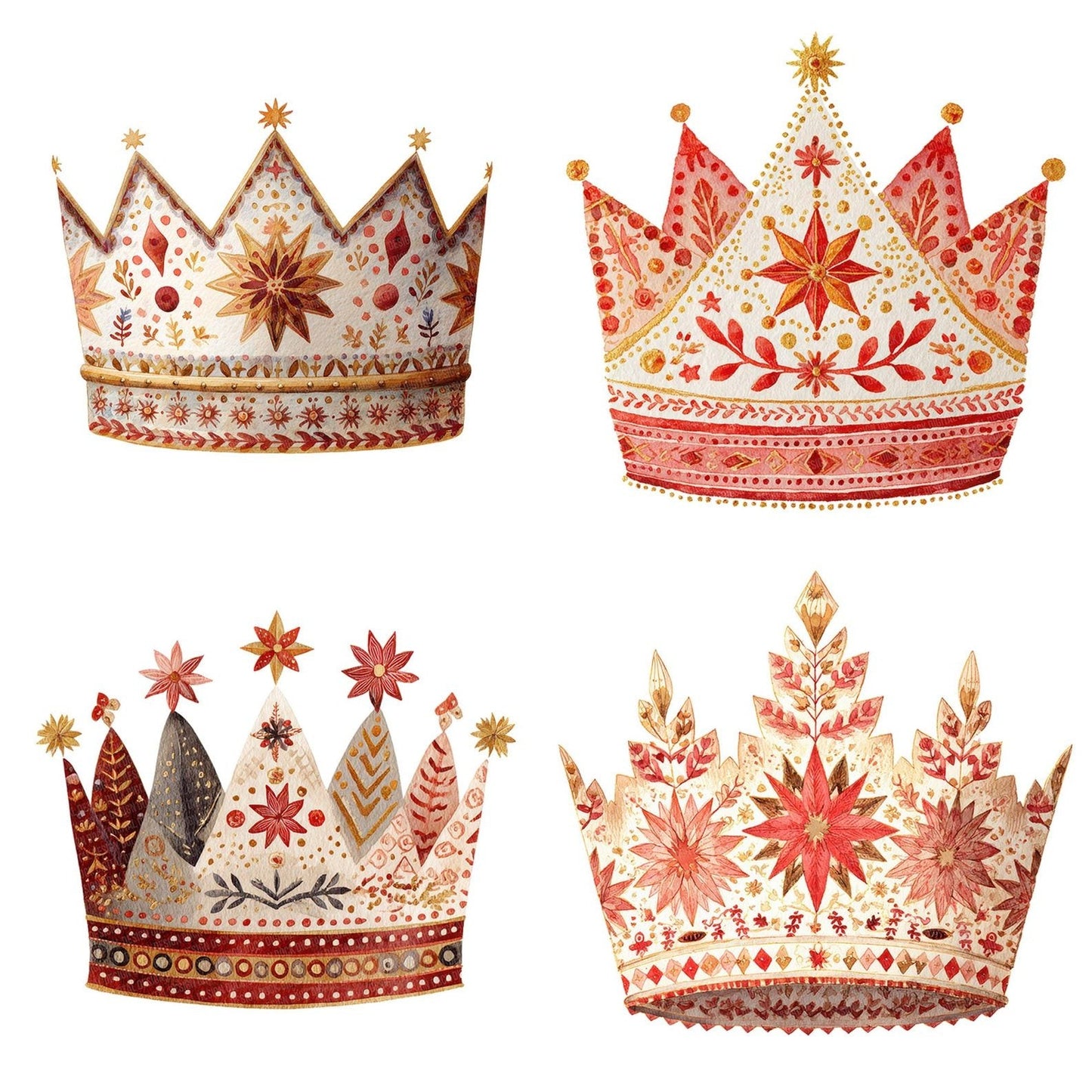 Folk Art Crown Clipart Set (DDD005478)