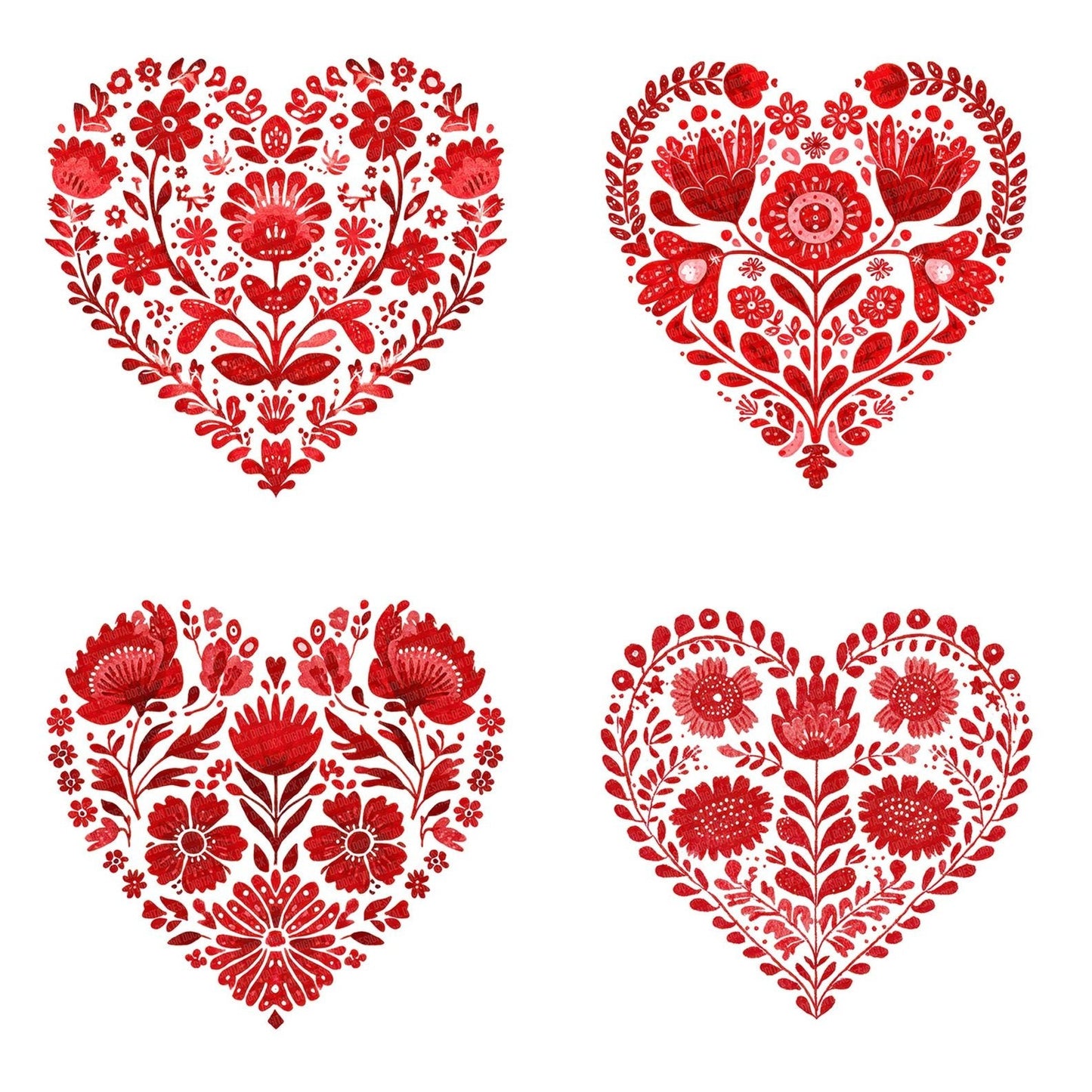 Folk Art Heart Clipart Set (DDD005503)
