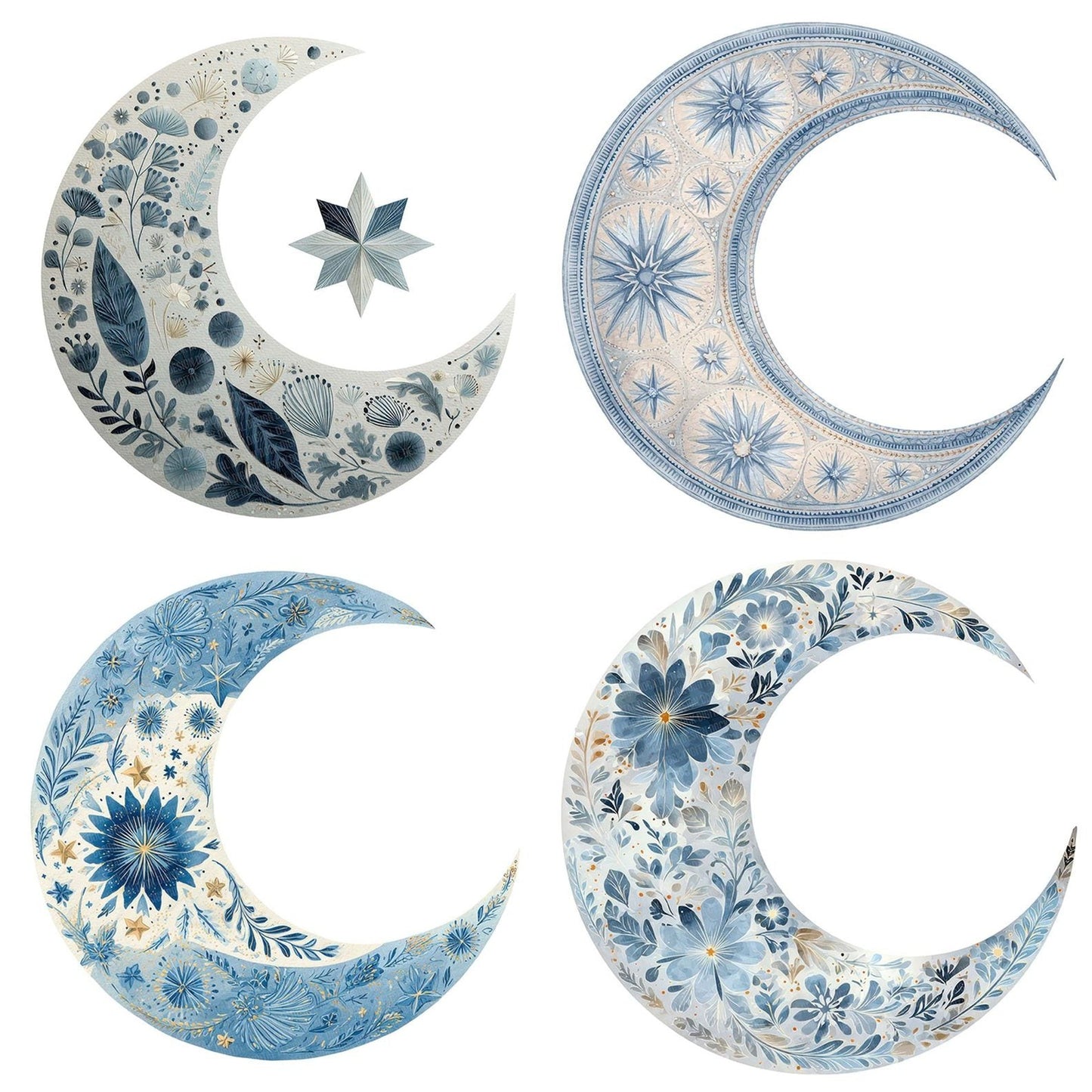Folk Art Moon Clipart Set (DDD005516)