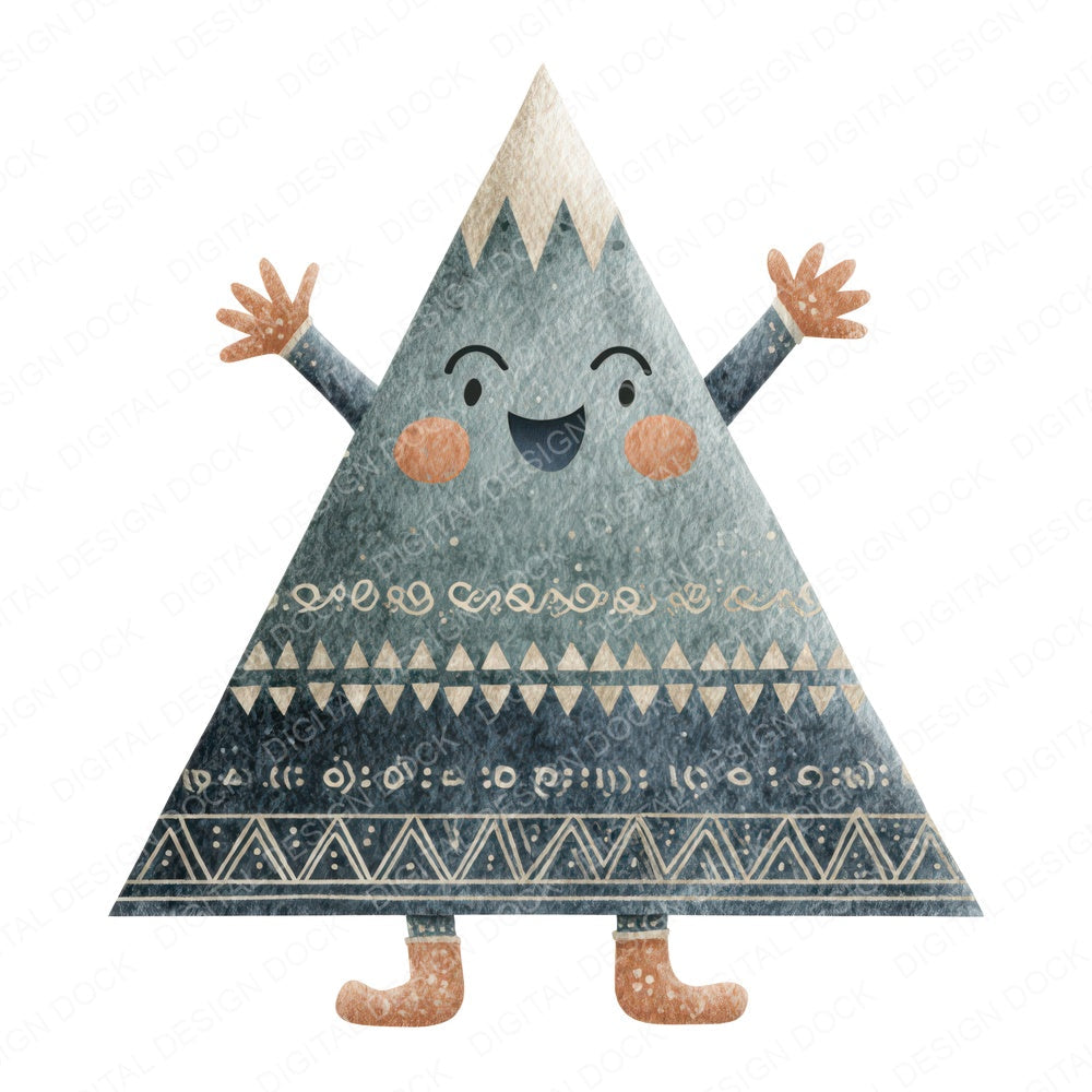 Folk Art Mountain Character Clipart Set (DDD008460)