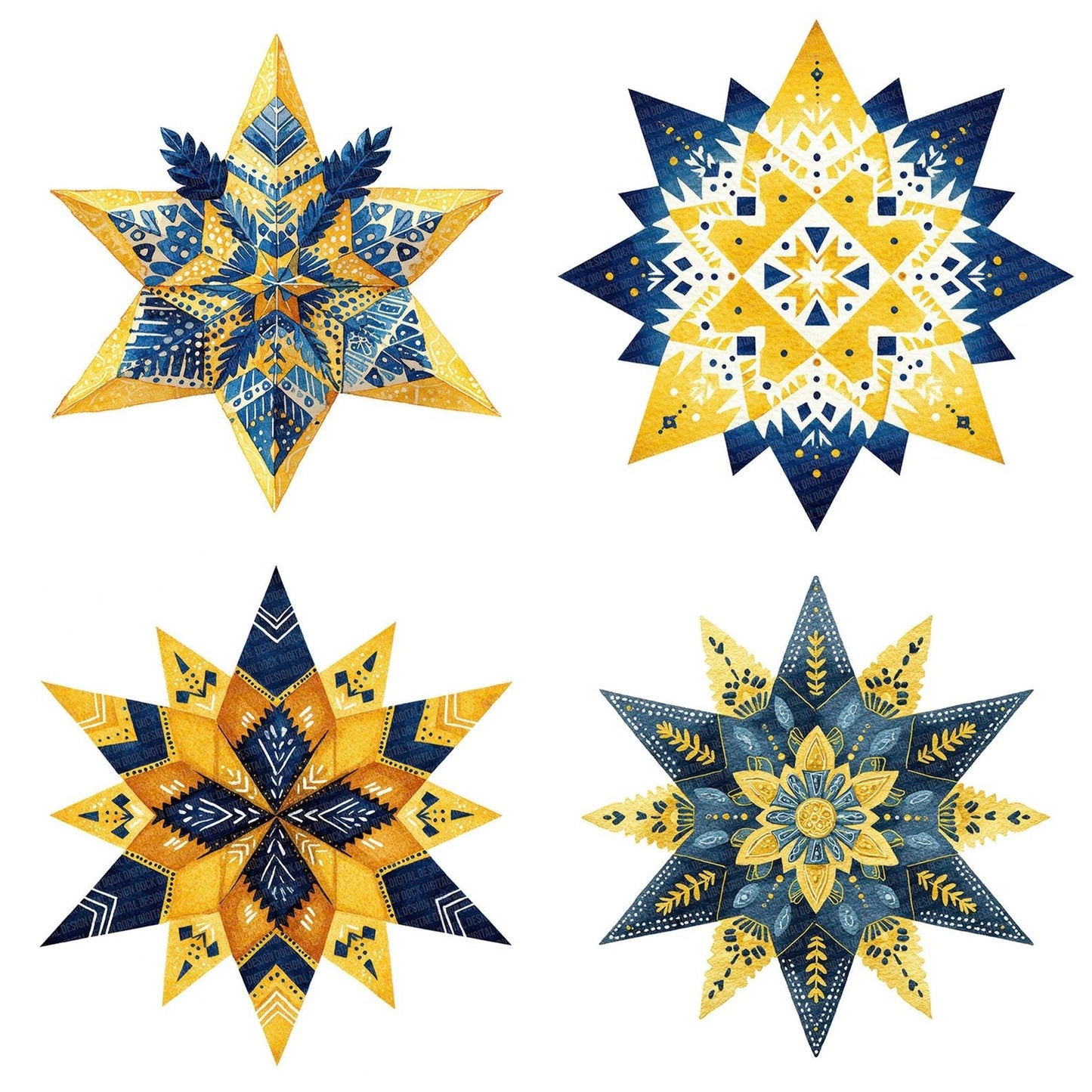 Folk Art Star Clipart Set (DDD005526)