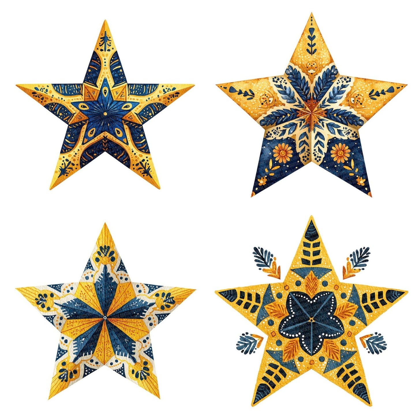 Folk Art Star Clipart Set (DDD005526)
