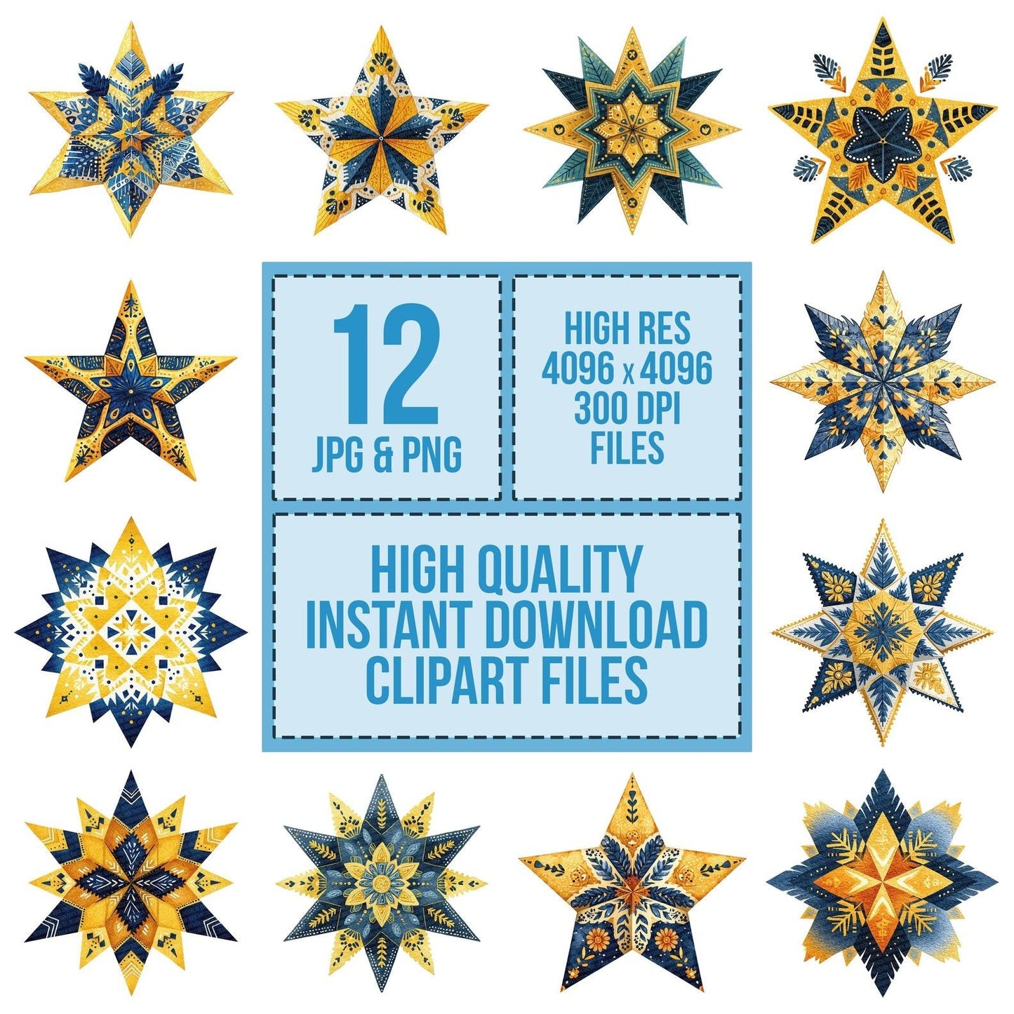 Folk Art Star Clipart Set (DDD005526)