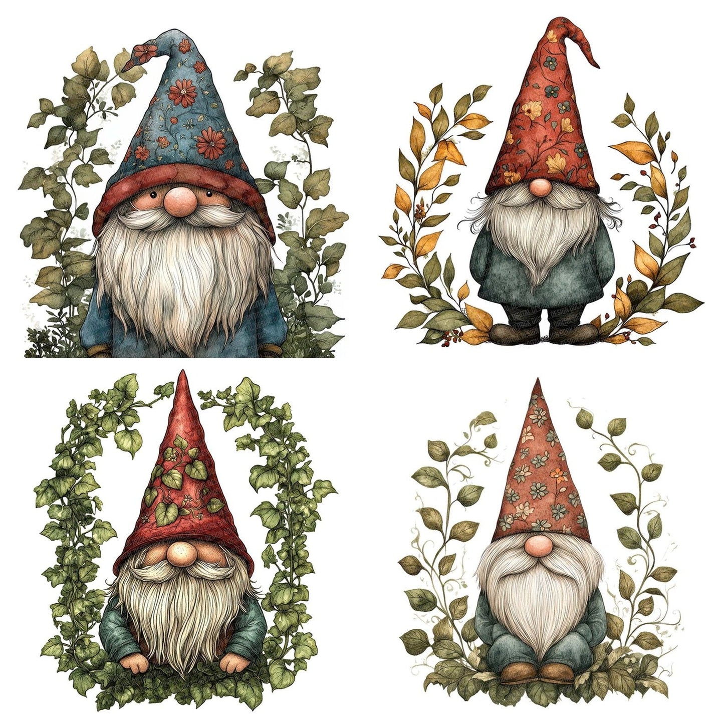Folk Gnome with Hat Clipart Set (DDD005569)