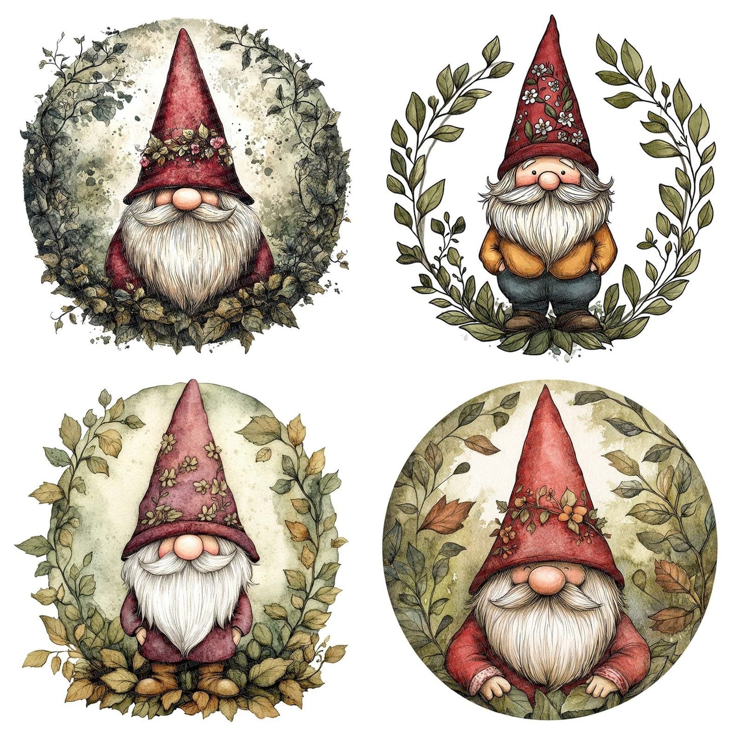 Folk Gnome with Hat Clipart Set (DDD005569)