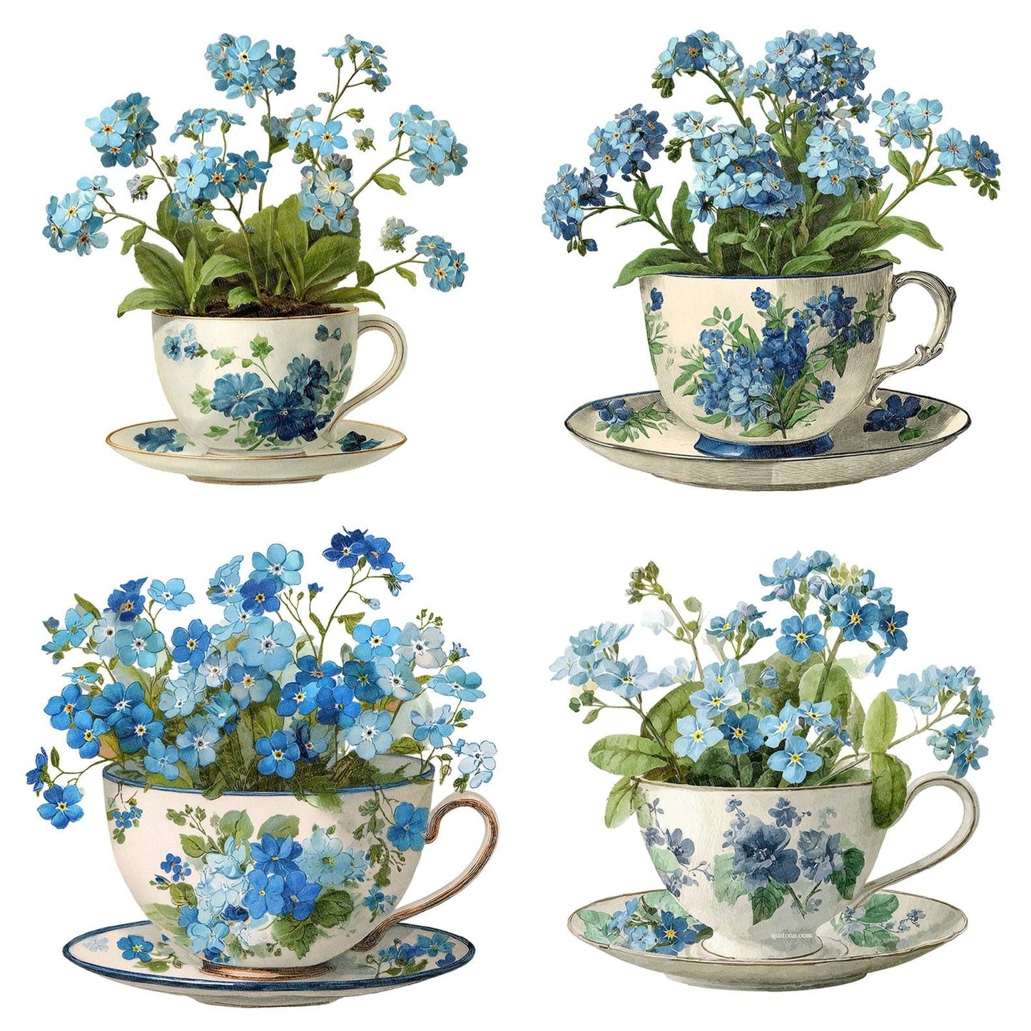 Forget Me Not Teacup Clipart Set (DDD005640)