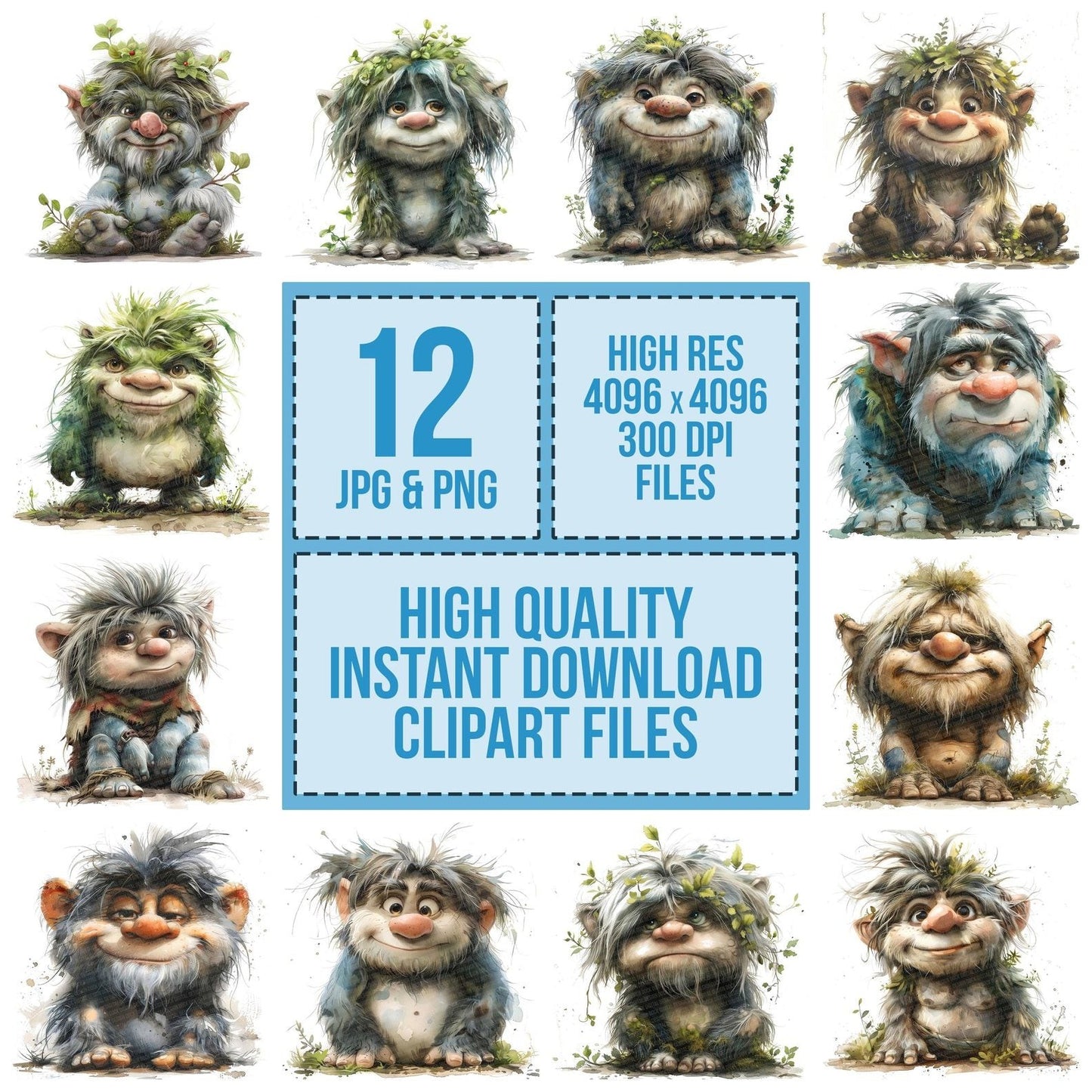 Friendly Troll Clipart Set (DDD005651)