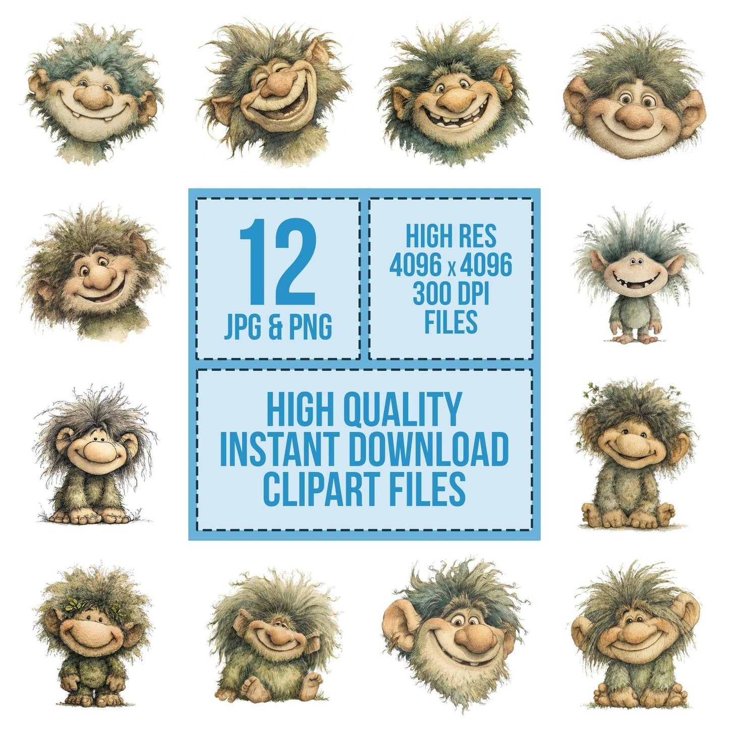 Friendly Troll Character Clipart Set (DDD005653)