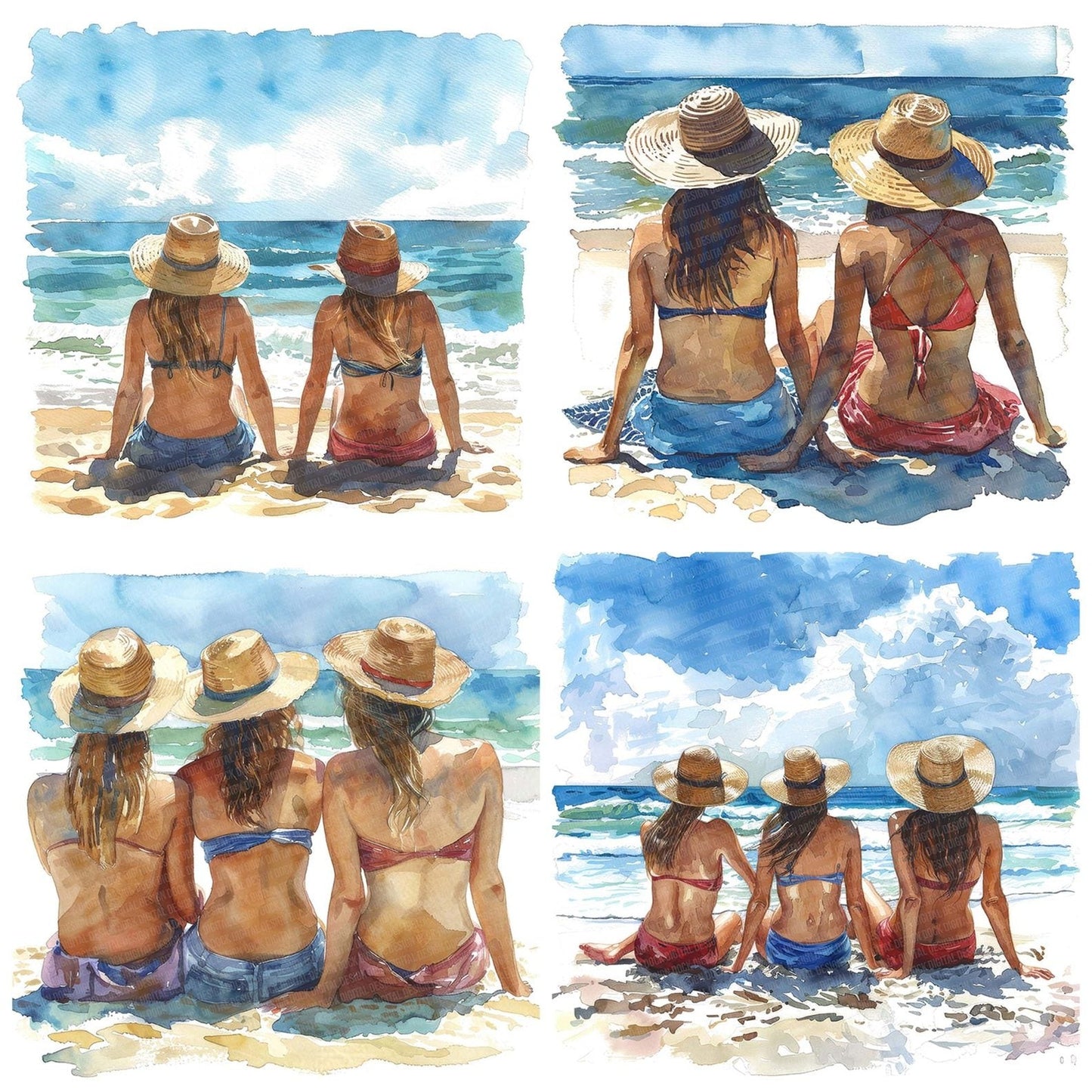 Friends on the Beach Clipart Set (DDD005654)