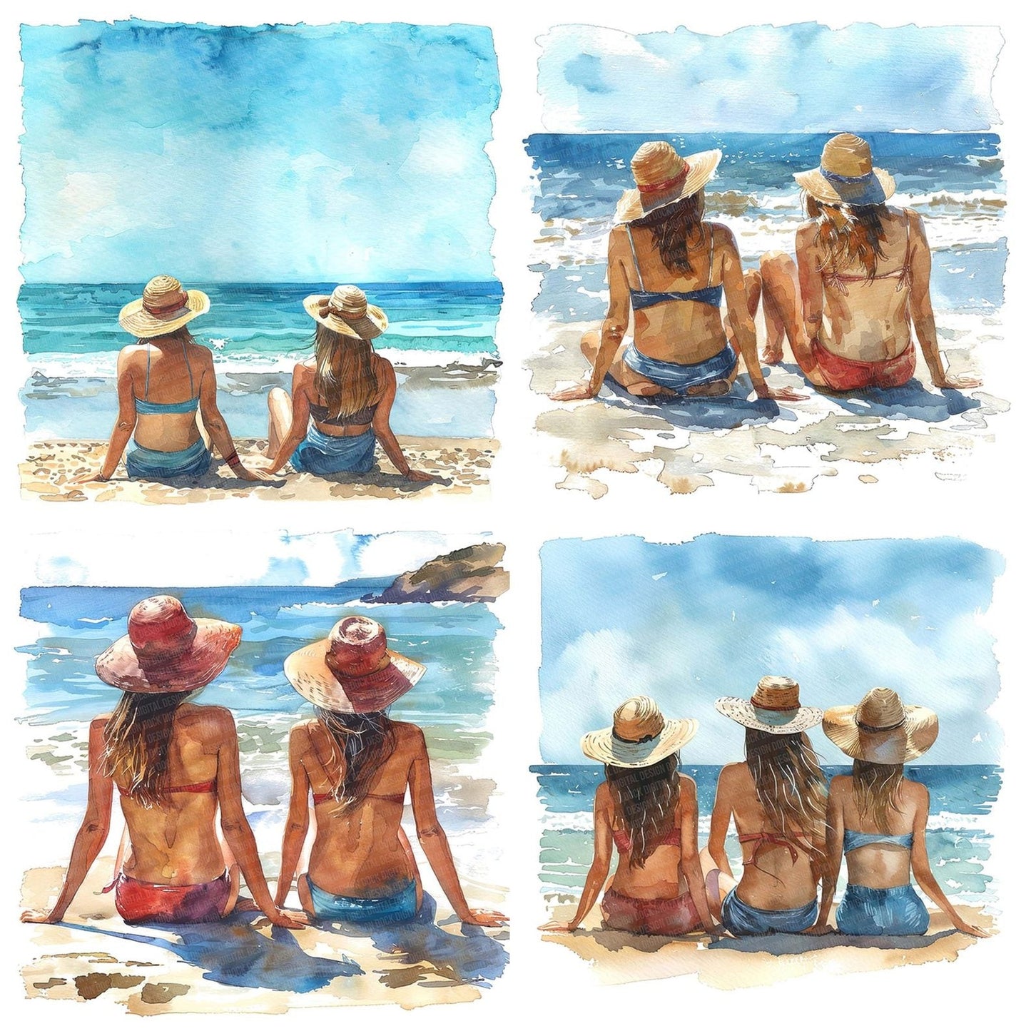 Friends on the Beach Clipart Set (DDD005654)