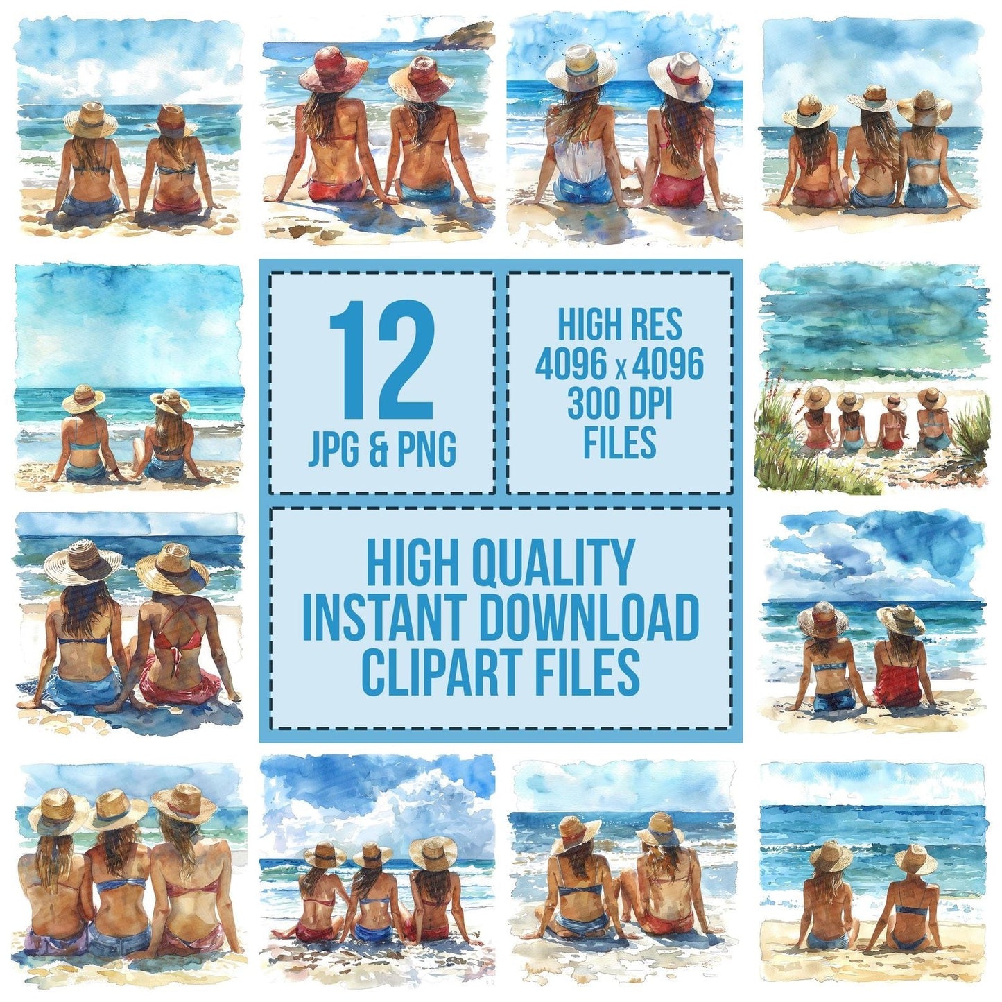 Friends on the Beach Clipart Set (DDD005654)