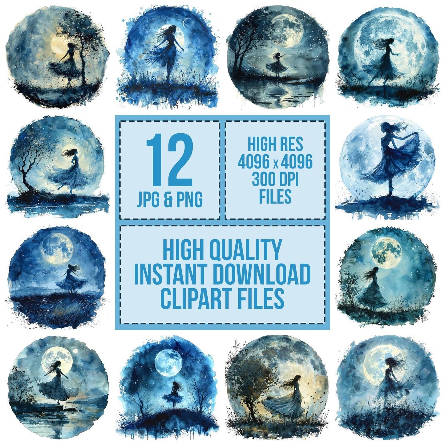 Full Moon Fairy Clipart Set (DDD005661)