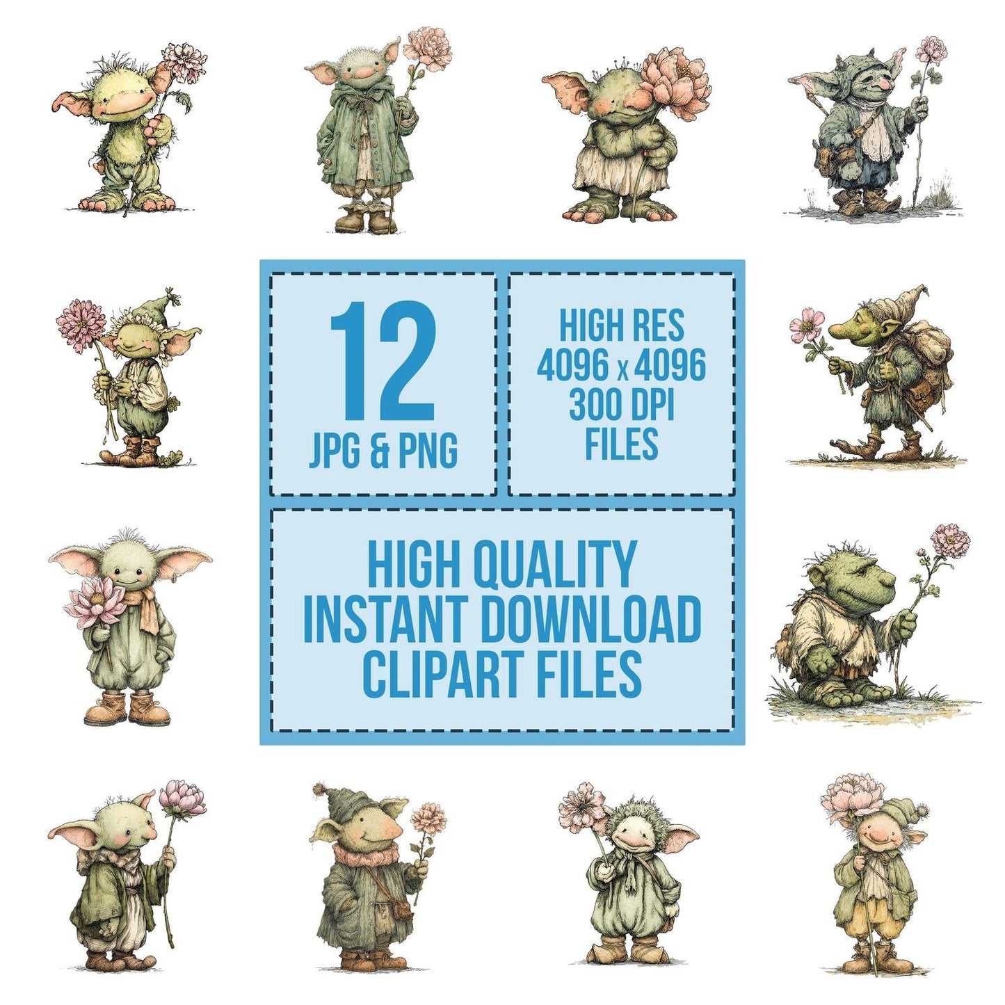 Gentle Goblin Character Clipart Set (DDD005689)