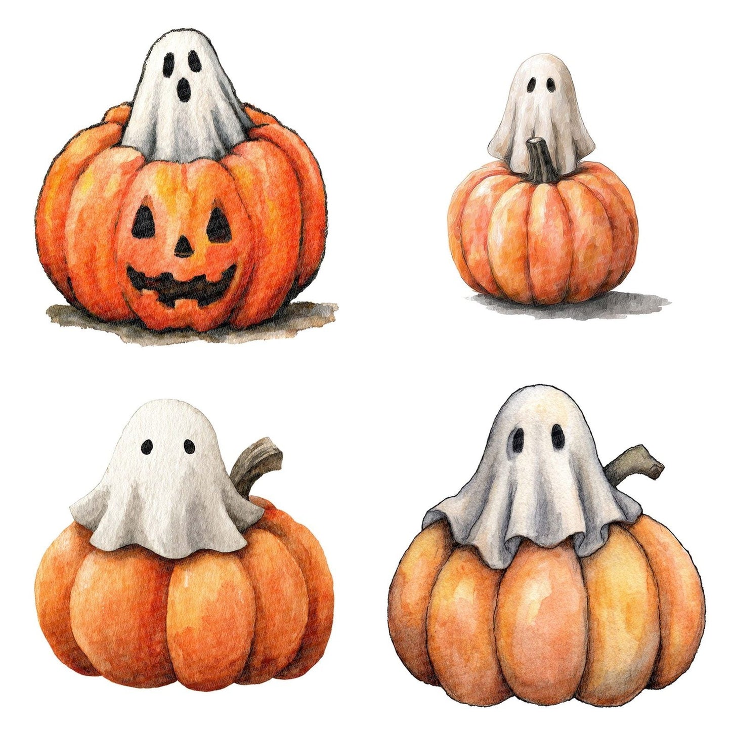 Ghost Pumpkin Clipart Set (DDD005693)