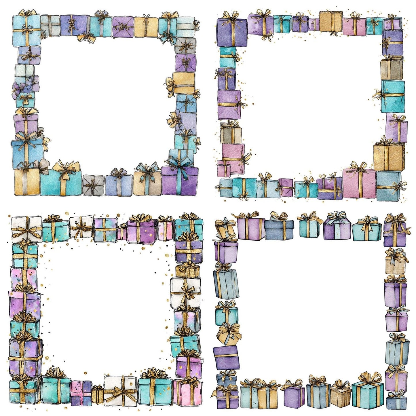 Gift Box Frame Clipart Set (DDD005694)