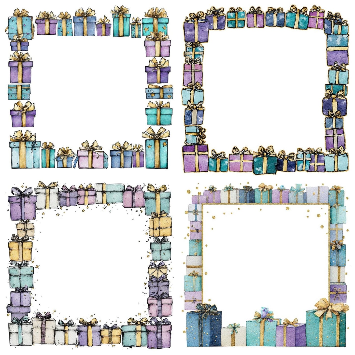 Gift Box Frame Clipart Set (DDD005694)