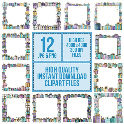 Gift Box Frame Clipart Set (DDD005694)