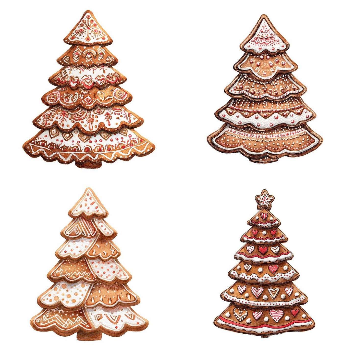 Gingerbread Christmas Tree Clipart Set (DDD005696)