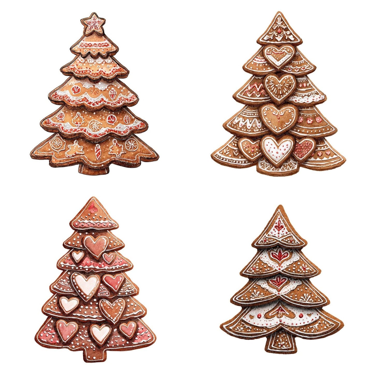 Gingerbread Christmas Tree Clipart Set (DDD005696)