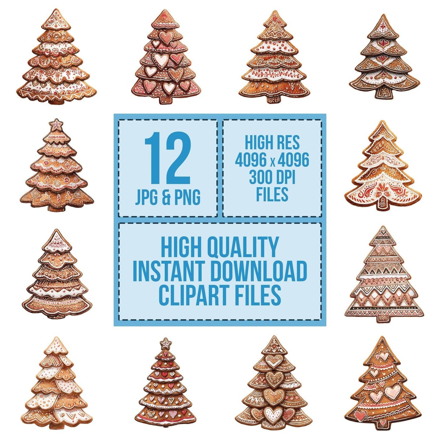 Gingerbread Christmas Tree Clipart Set (DDD005696)