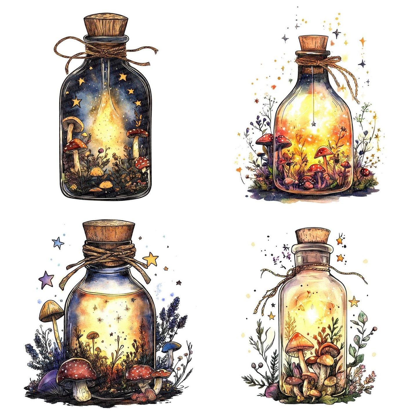 Glowing Potion Bottle Clipart Set (DDD005716)