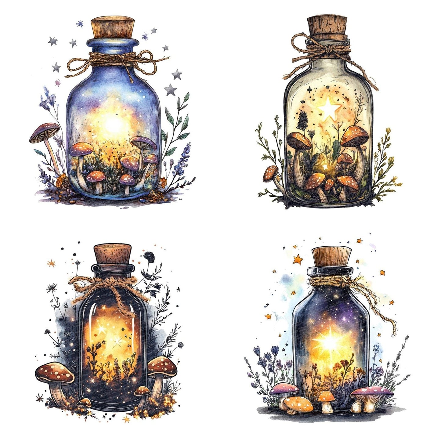 Glowing Potion Bottle Clipart Set (DDD005716)