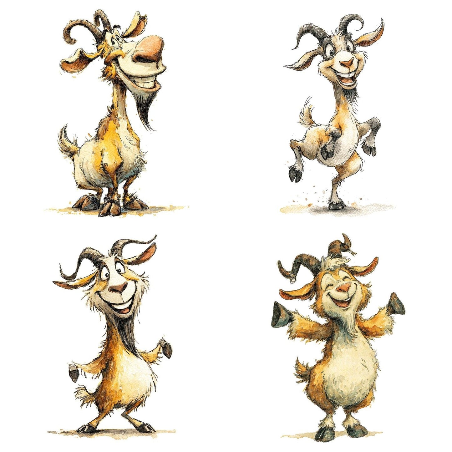 Goofy Goat Character Clipart Set (DDD005730)