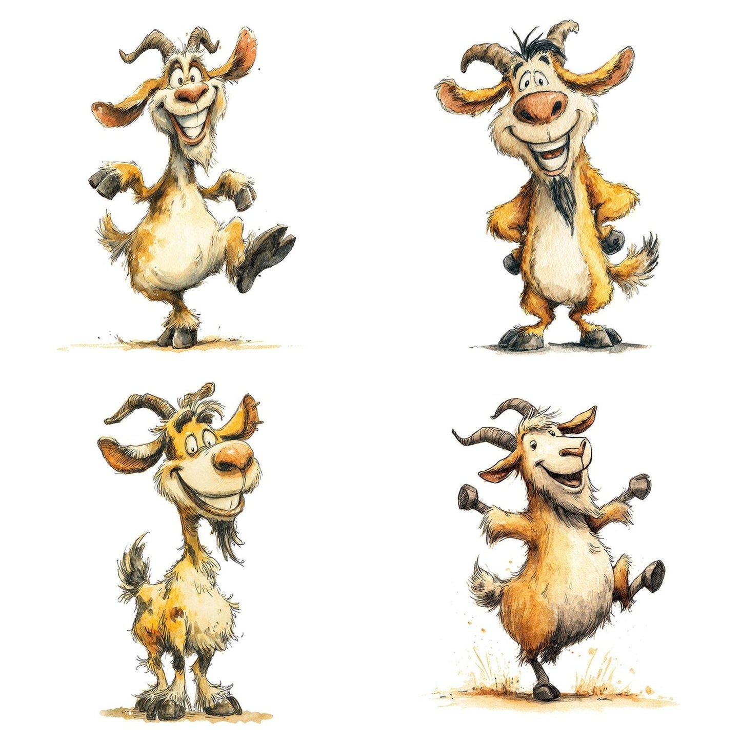 Goofy Goat Character Clipart Set (DDD005730)