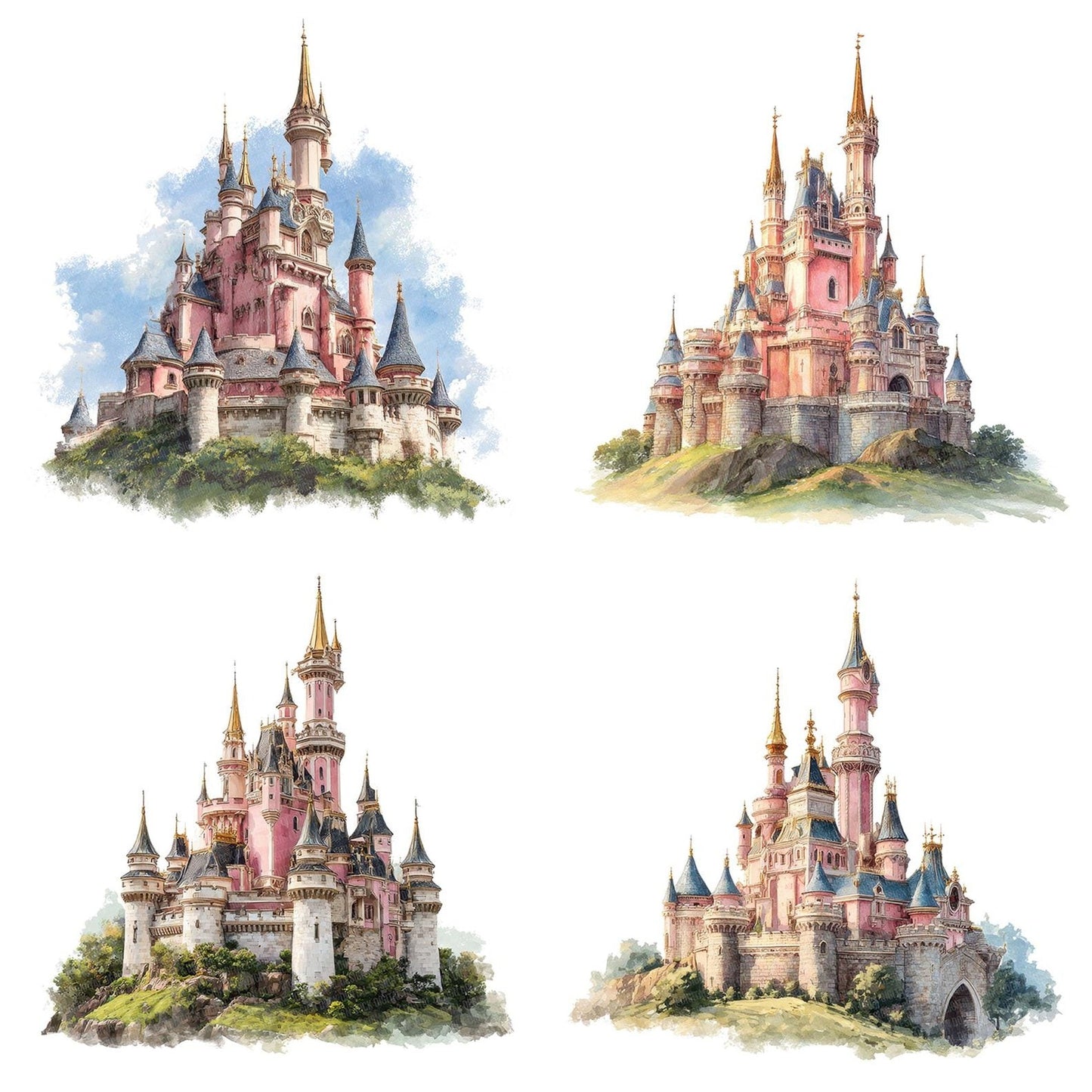 Grand Pink Castle Clipart Set (DDD005744)