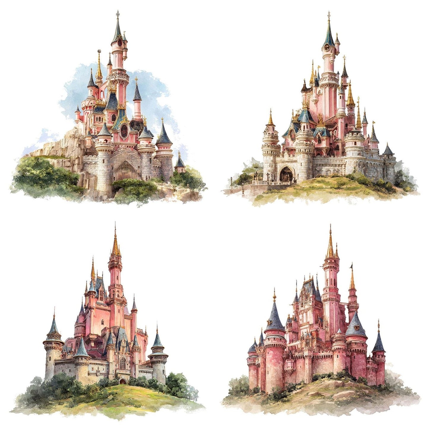 Grand Pink Castle Clipart Set (DDD005744)