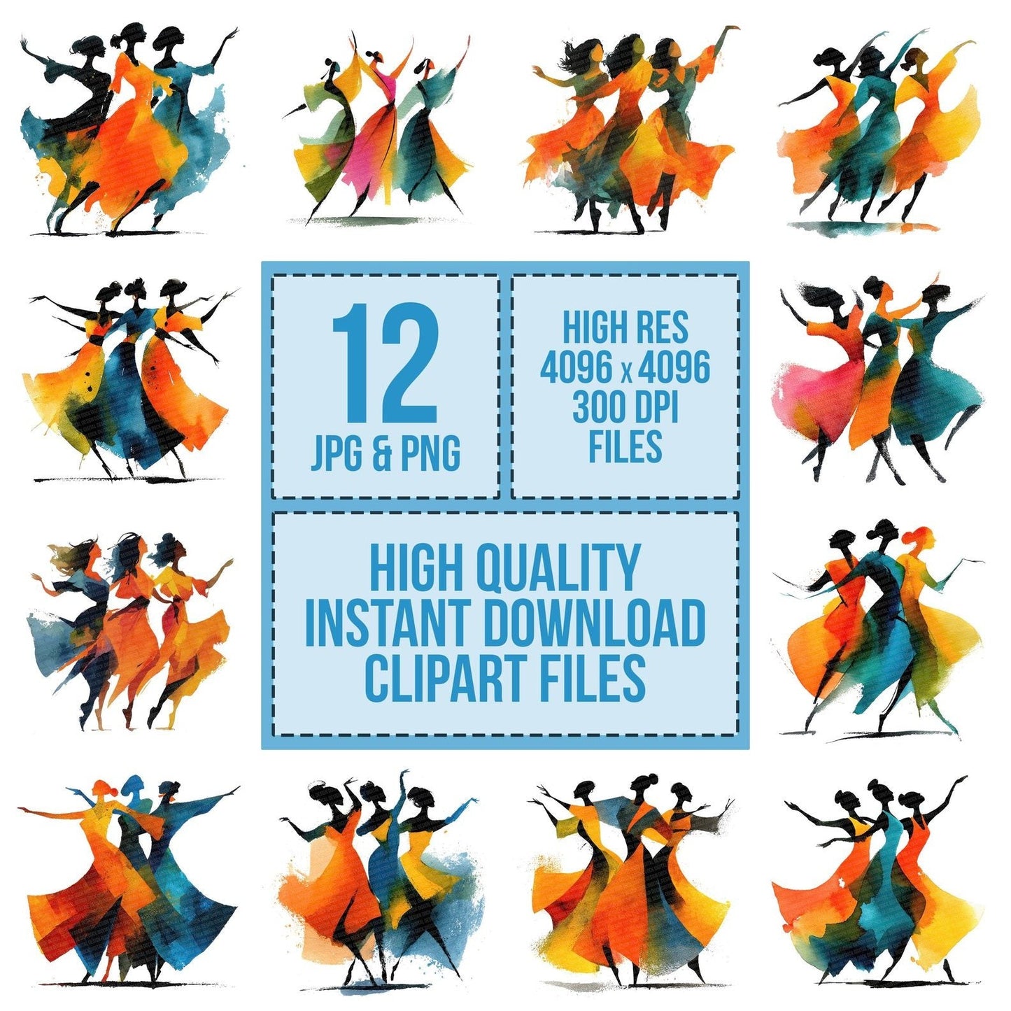 Group Dance Women Clipart Set (DDD005751)