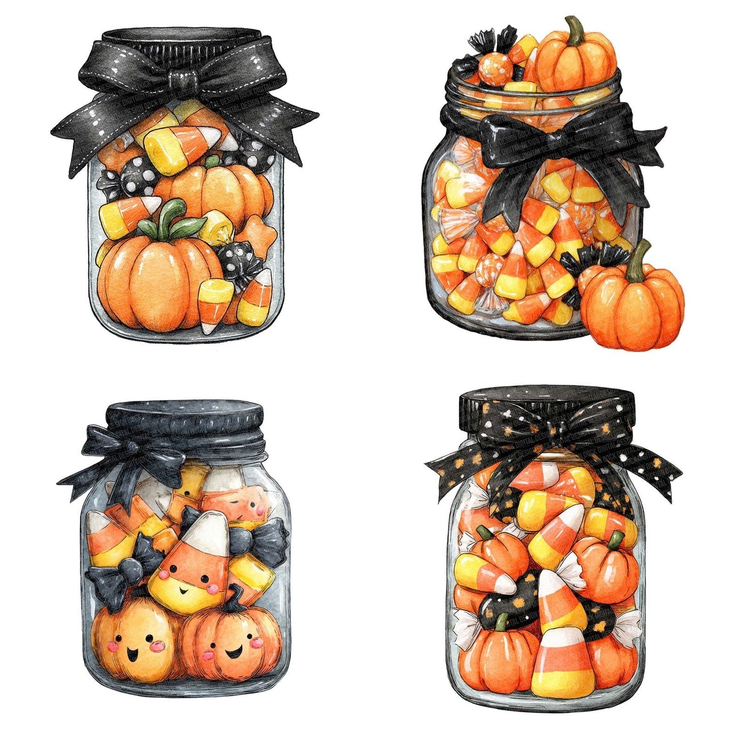 Halloween Candy Jar Clipart Set (DDD005771)