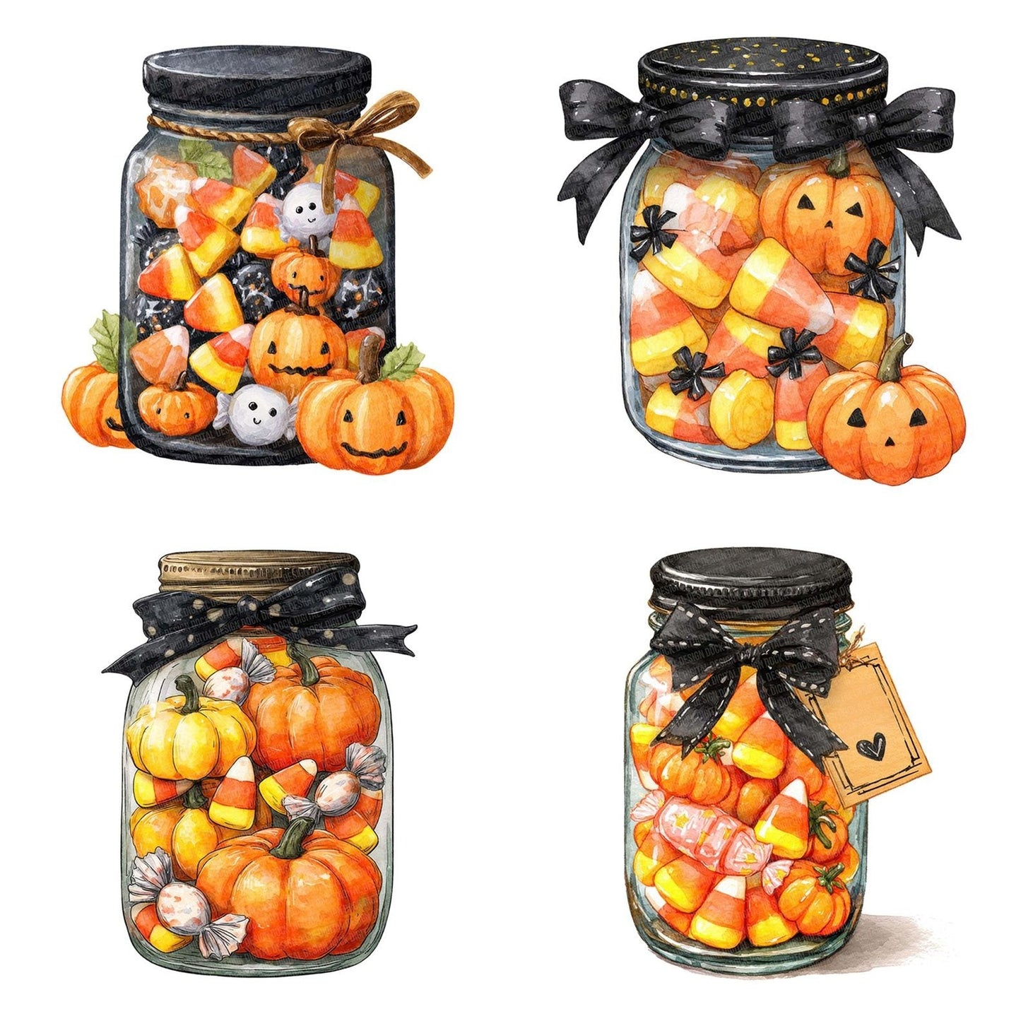 Halloween Candy Jar Clipart Set (DDD005771)