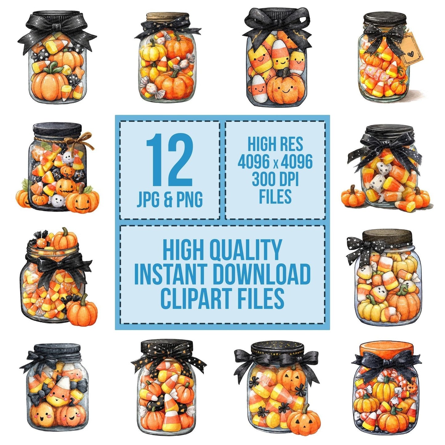 Halloween Candy Jar Clipart Set (DDD005771)