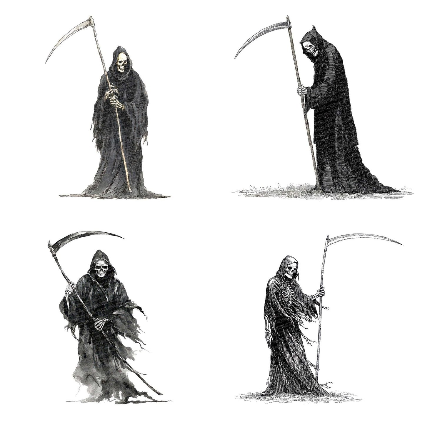 Halloween Watercolour Grim Reaper Clipart Set (DDD005786)