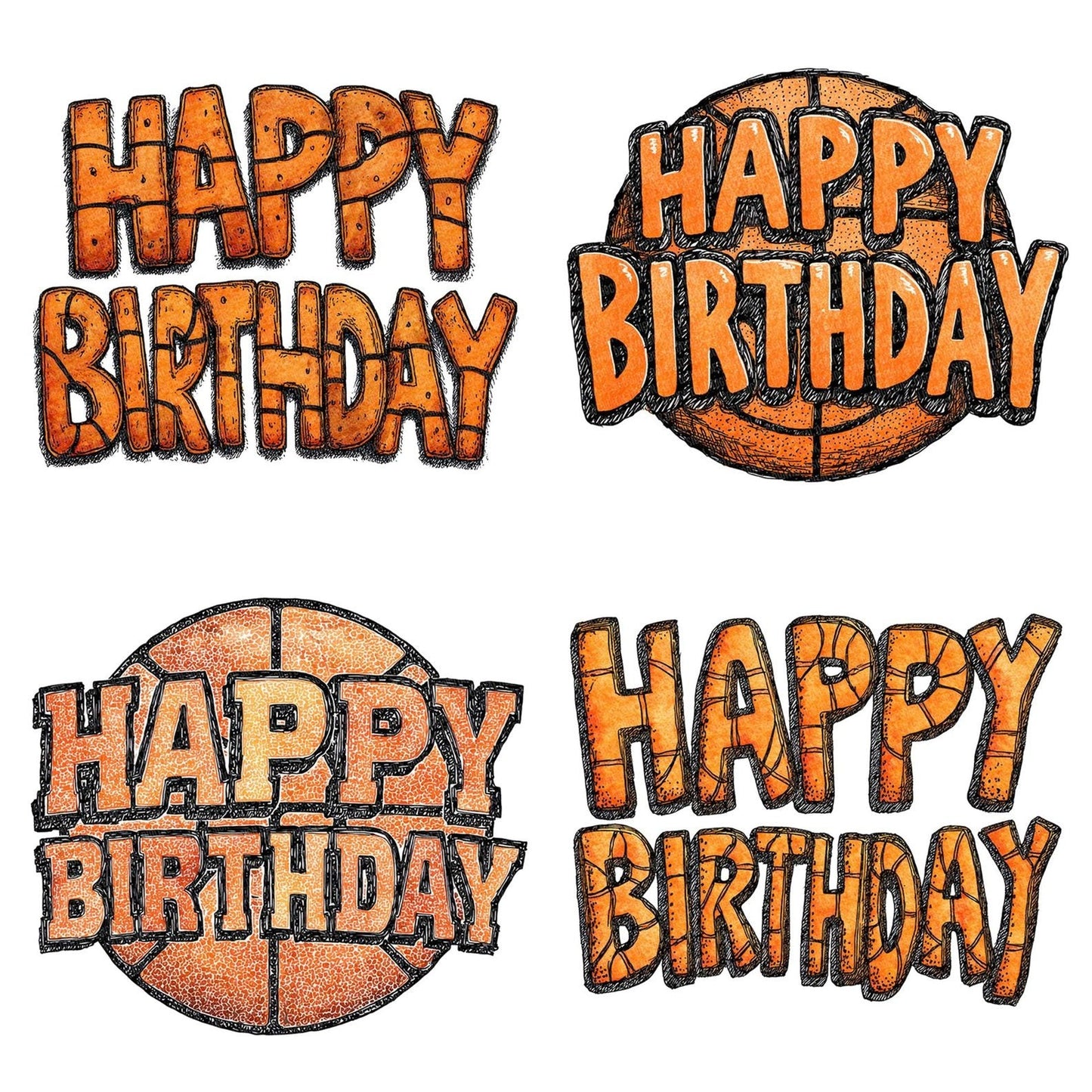 Happy Birthday Basketball Theme Clipart Set (DDD005814)