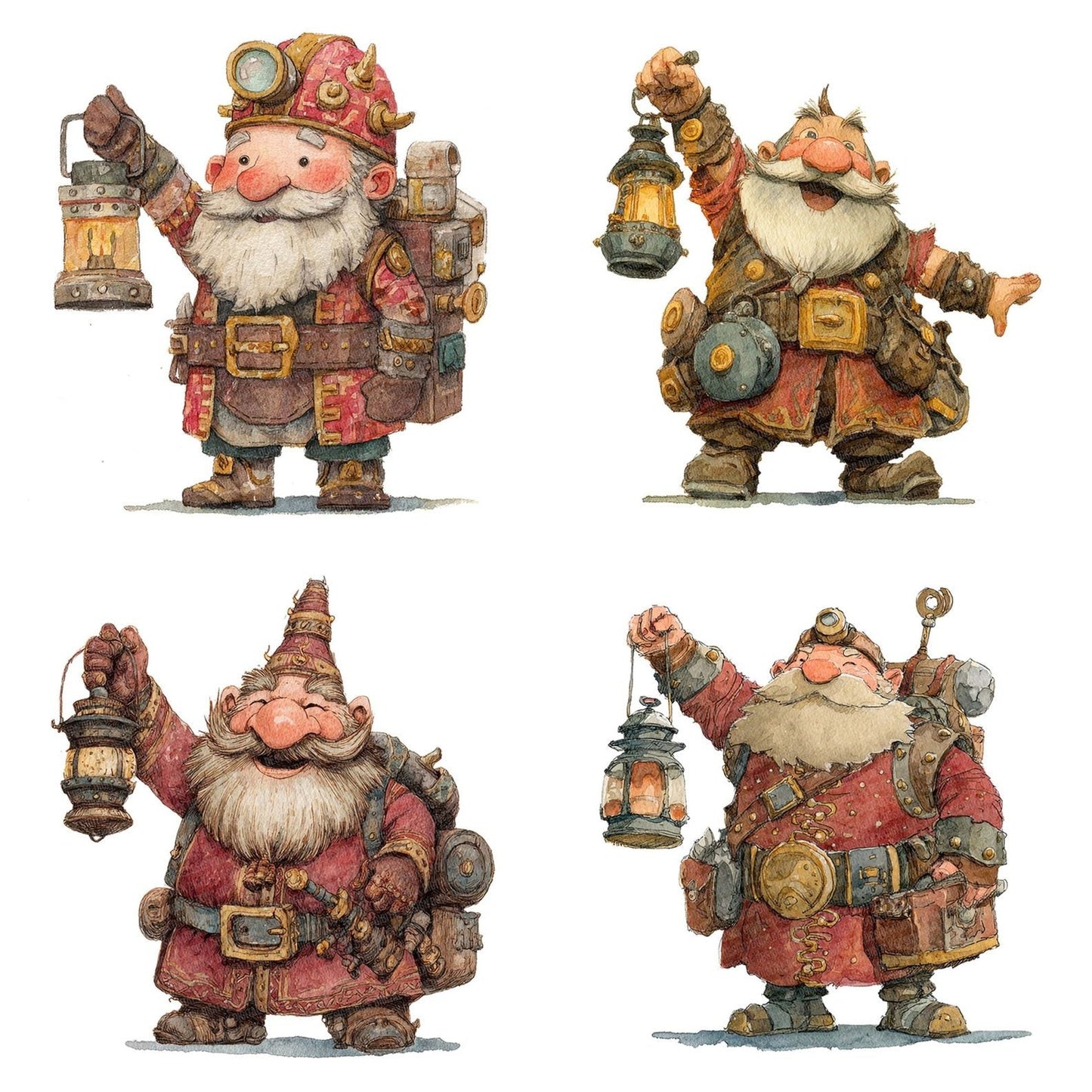 Happy Dwarf Lantern Clipart Set (DDD005816)