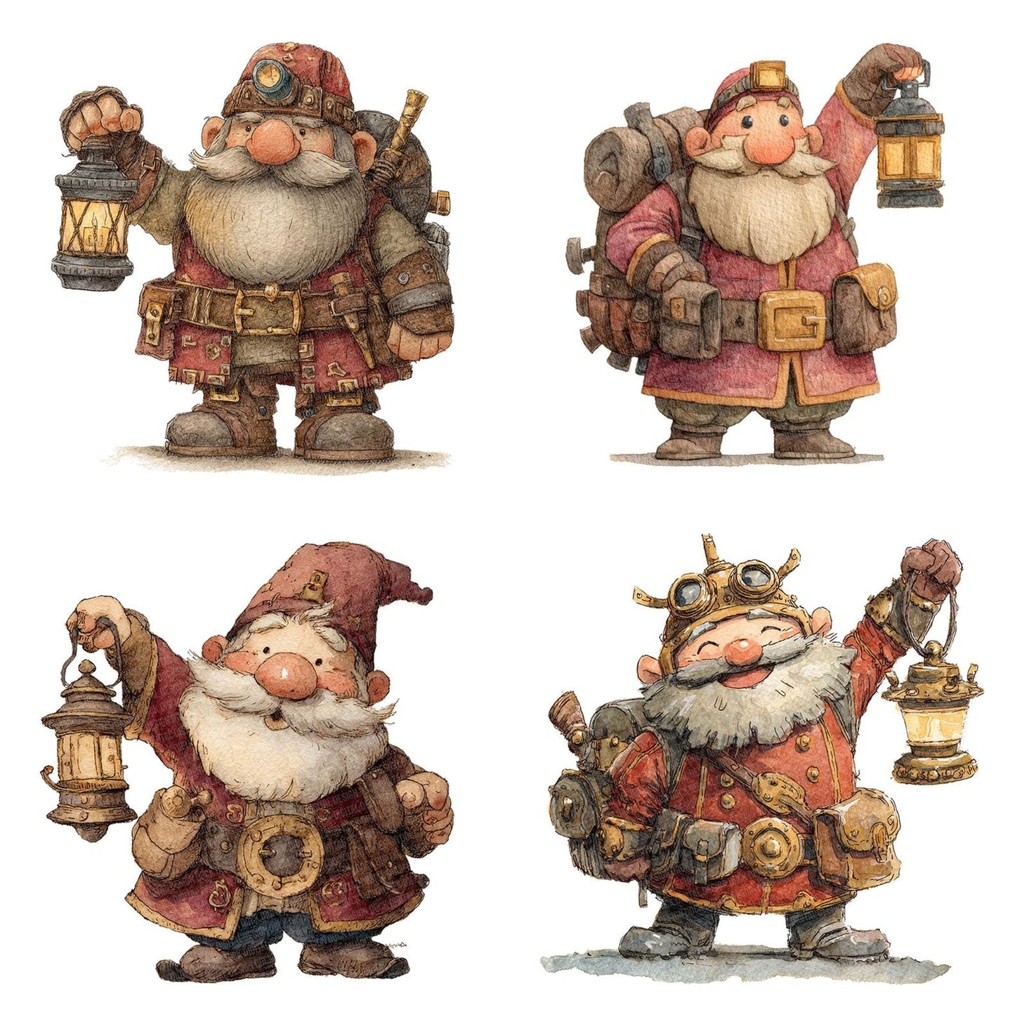 Happy Dwarf Lantern Clipart Set (DDD005816)
