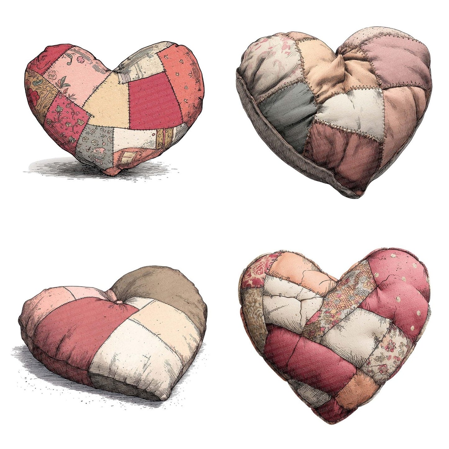 Heart Cushion Clipart Set (DDD005825)