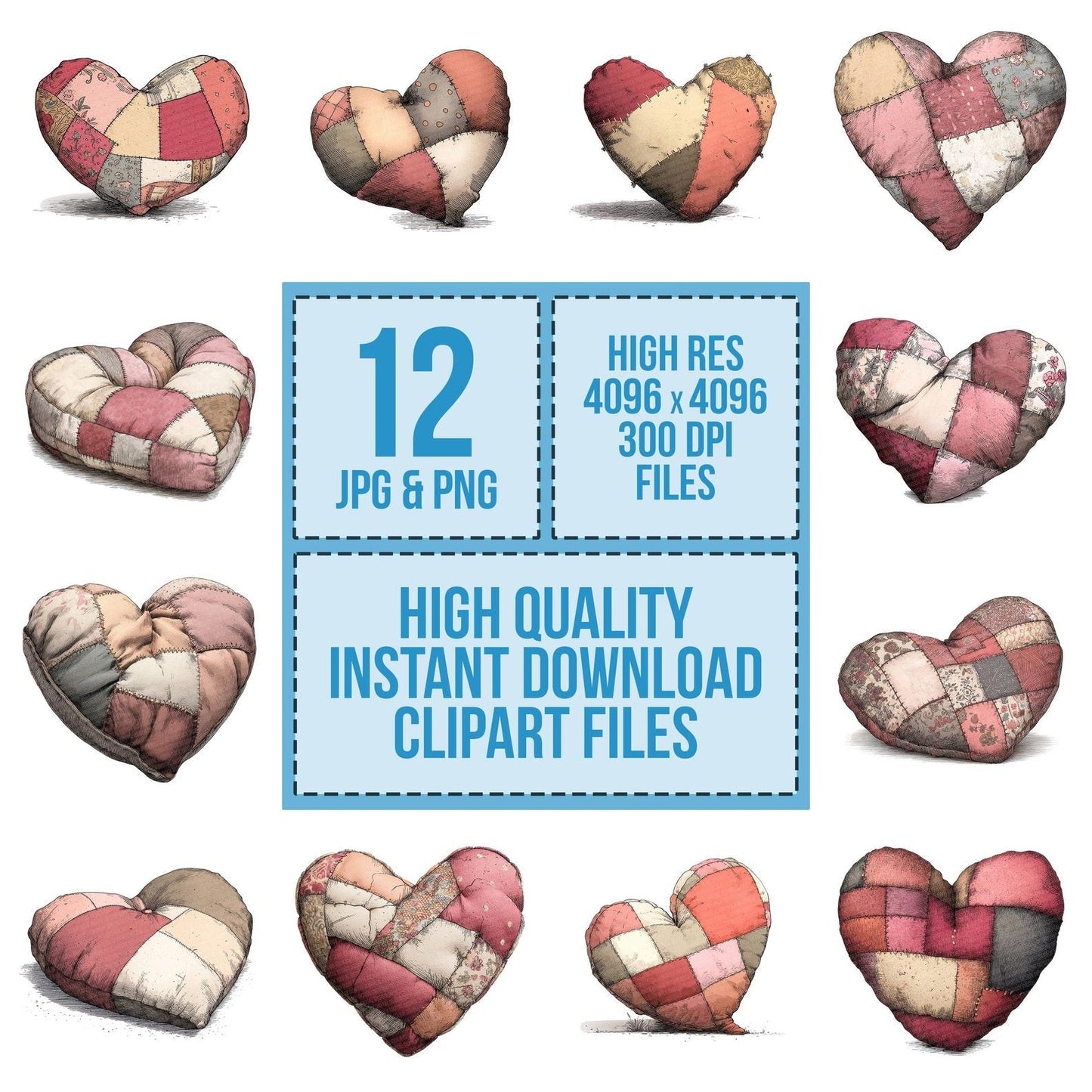 Heart Cushion Clipart Set (DDD005825)