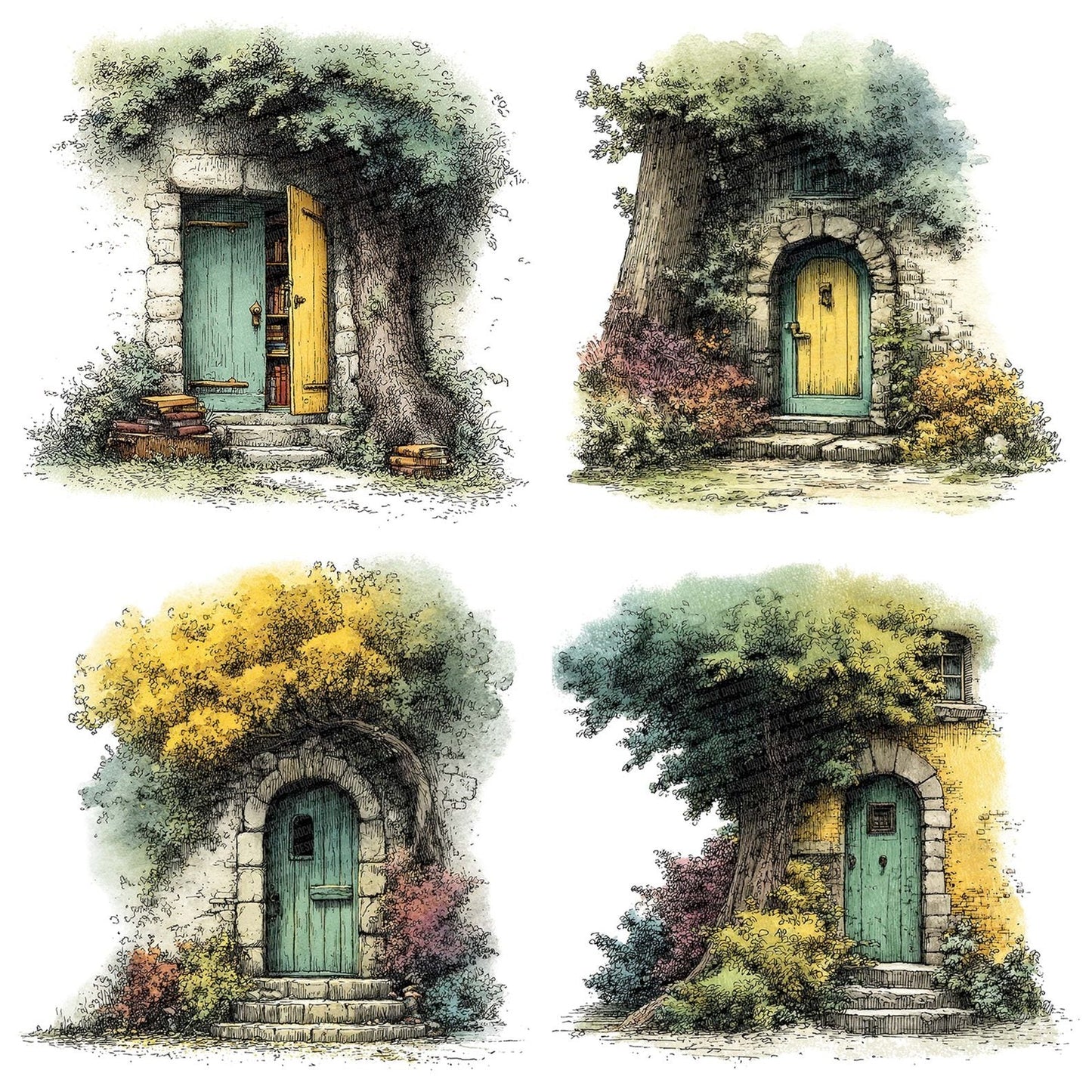 Hidden Forest Library Door Clipart Set (DDD005835)